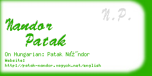 nandor patak business card